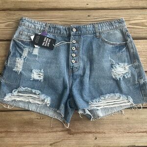 Boutique Distressed Denim Shorts size XL
